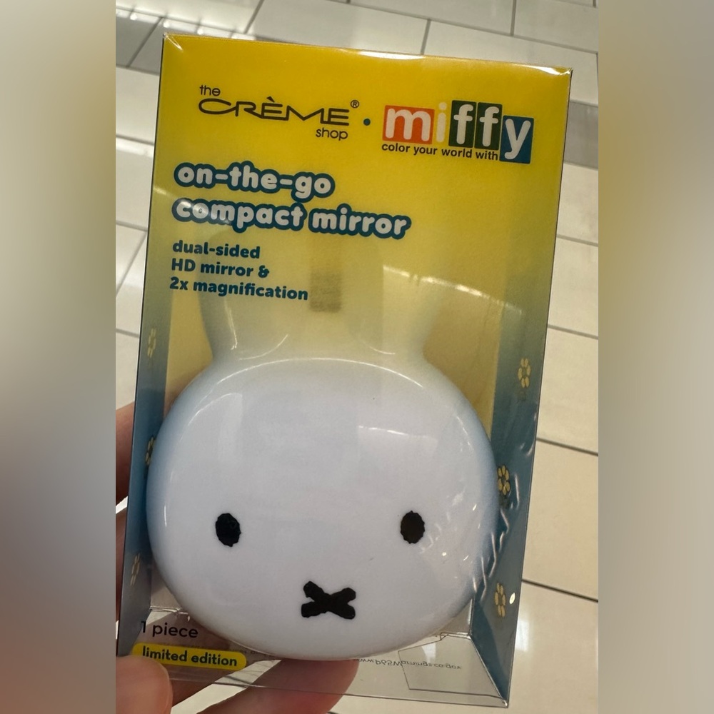 NWT Miffy Yellow Travel Compact Mirror by The Crème Shop
